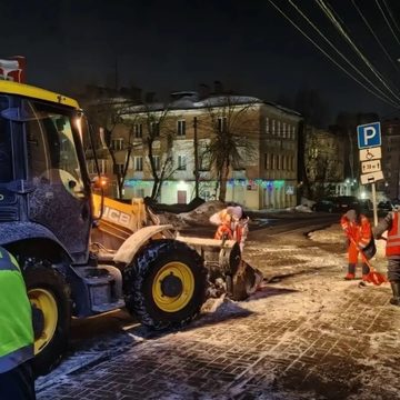 Авто, Снегопад, Уборка города, Город Калуга